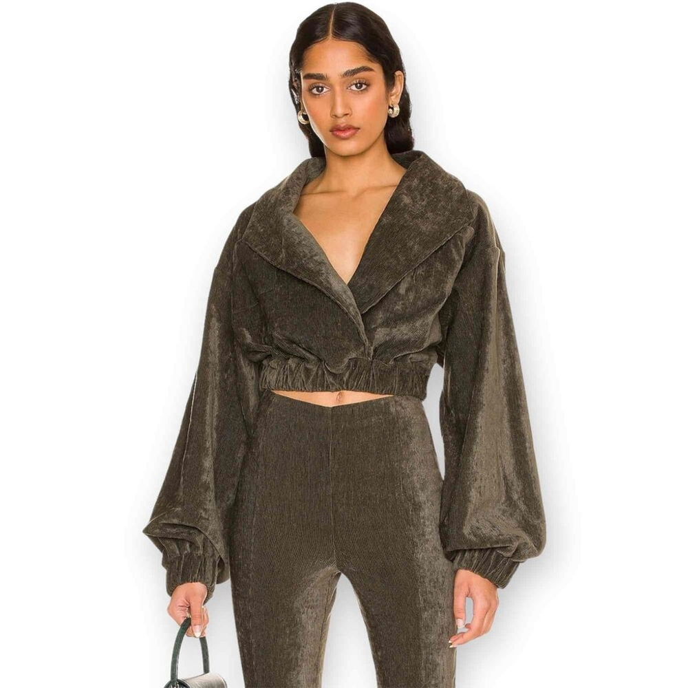 Tularosa Phyllis Jacket Olive Green Corduroy Cropped Size XS fits S